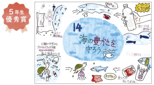 向丘小学校5年生 笹山 和奏さん「海の豊かさを守ろう」